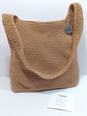 The Sak Crochet Elliot Lucca Tan Shoulder Bag Single Strap